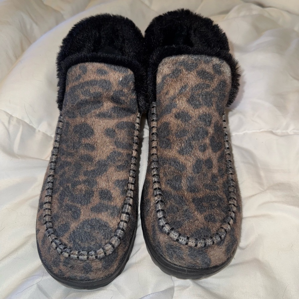 Hey Dude Brown and Black Slippers with Plush Lining